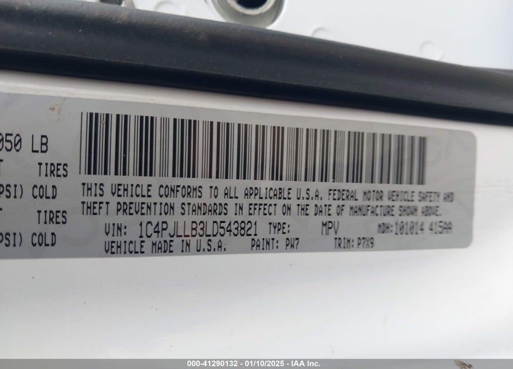 2020 JEEP CHEROKEE LATITUDE PLUS FWD VIN: 1C4PJLLB3LD543821