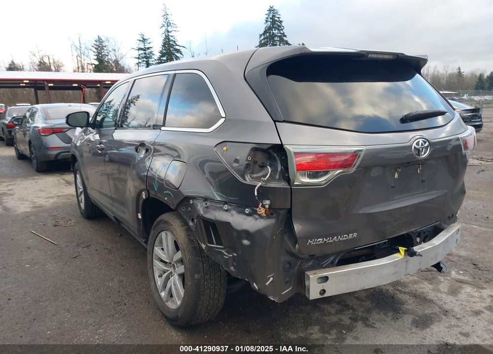 2016 TOYOTA HIGHLANDER LE VIN: 5TDZARFH6GS021187