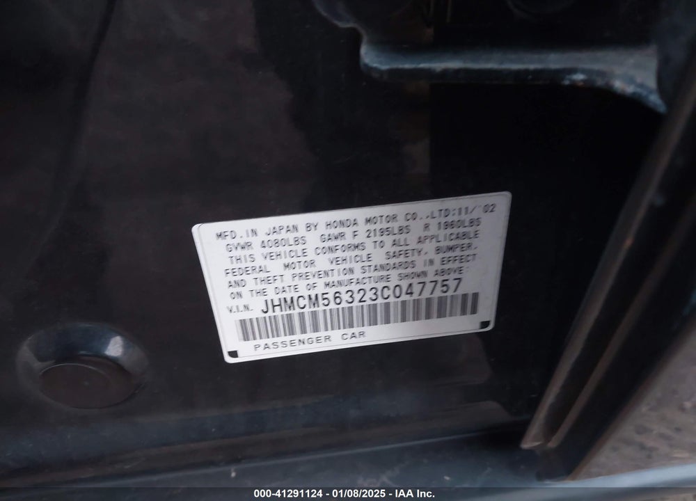 2003 HONDA ACCORD 2.4 LX VIN: JHMCM56323C047757