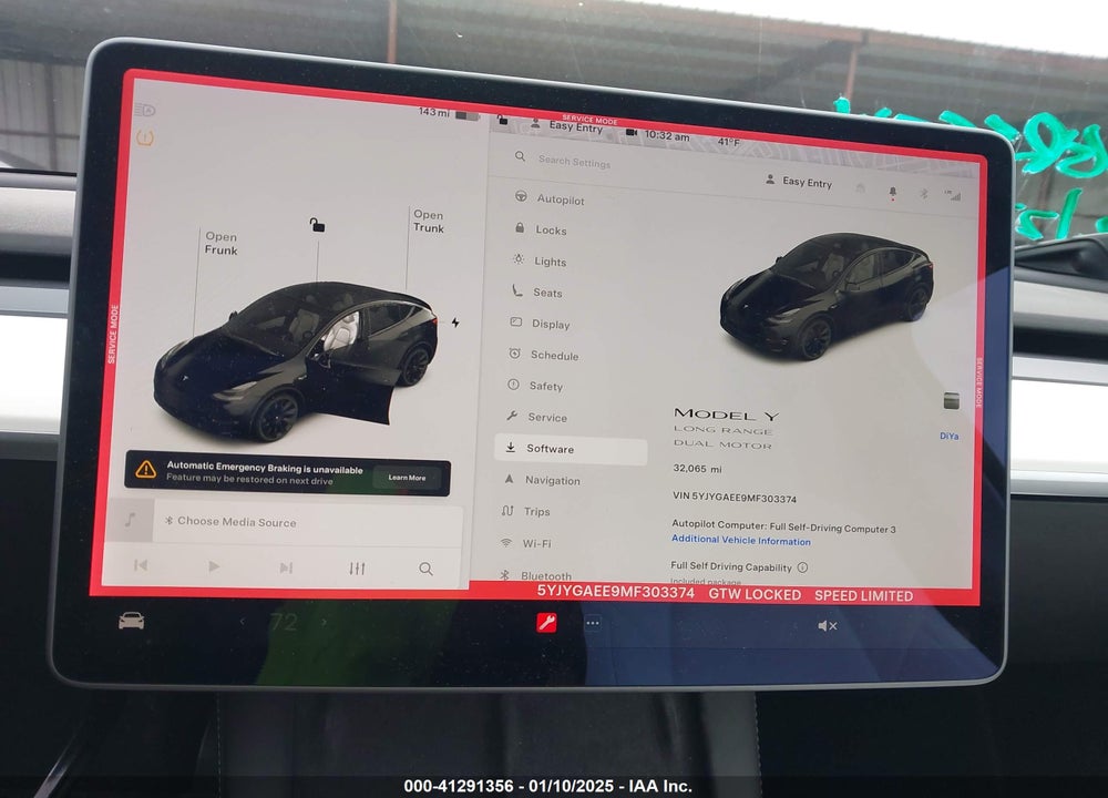 2021 TESLA MODEL Y LONG RANGE DUAL MOTOR ALL-WHEEL DRIVE VIN: 5YJYGAEE9MF303374