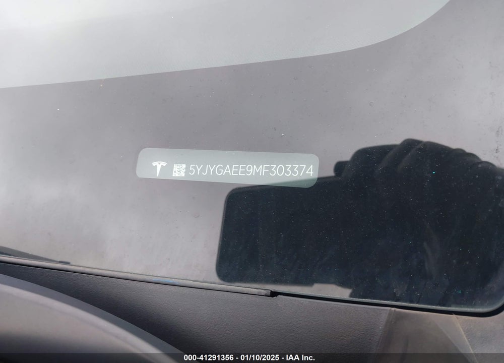 2021 TESLA MODEL Y LONG RANGE DUAL MOTOR ALL-WHEEL DRIVE VIN: 5YJYGAEE9MF303374