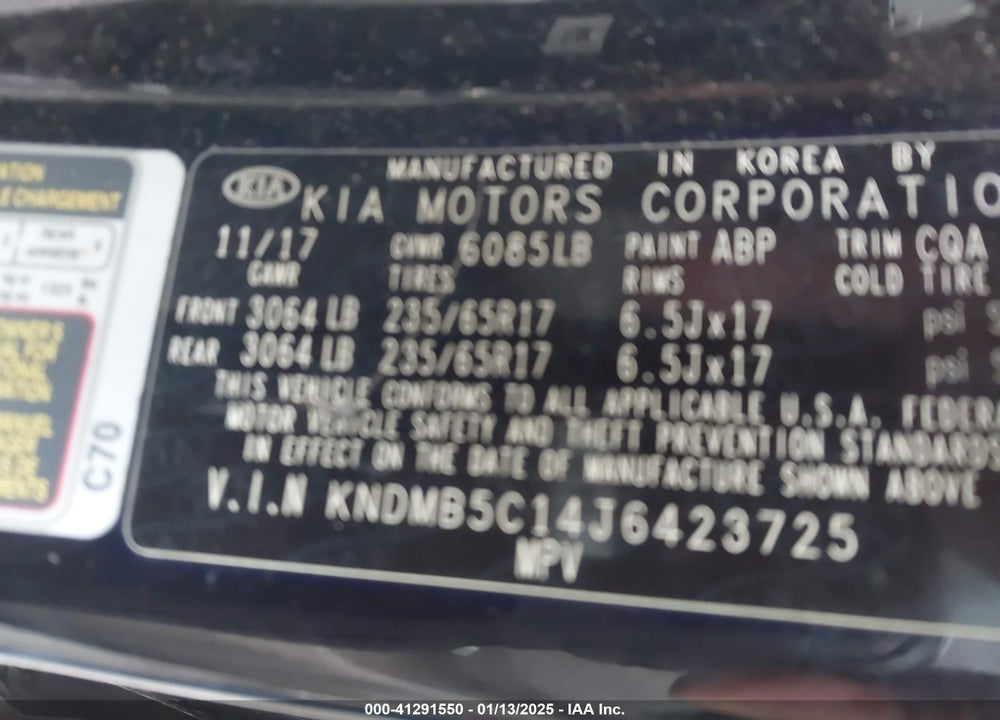 2018 KIA SEDONA LX VIN: KNDMB5C14J6423725