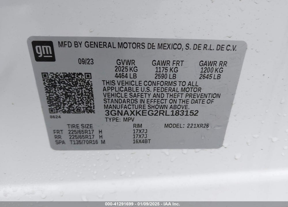 2024 CHEVROLET EQUINOX FWD LT VIN: 3GNAXKEG2RL183152