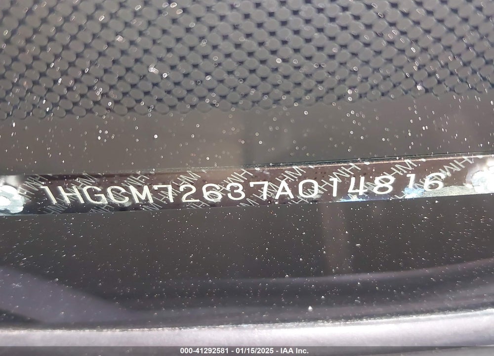 2007 HONDA ACCORD 2.4 EX VIN: 1HGCM72637A014816