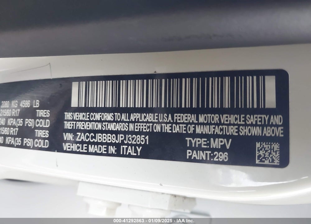 2018 JEEP RENEGADE LATITUDE 4X4 VIN: ZACCJBBB9JPJ32851