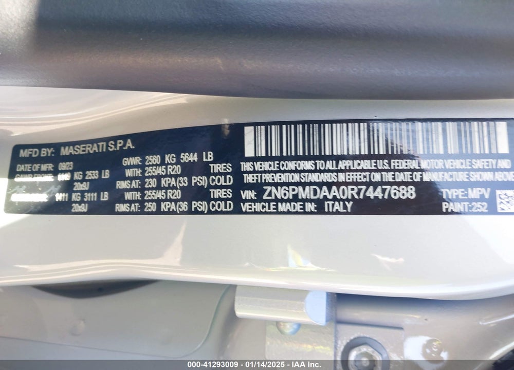 2024 MASERATI GRECALE GT VIN: ZN6PMDAA0R7447688