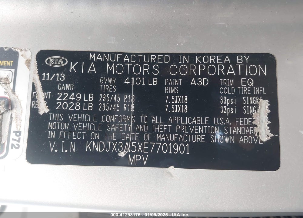 2014 KIA SOUL VIN: KNDJX3A5XE7701901