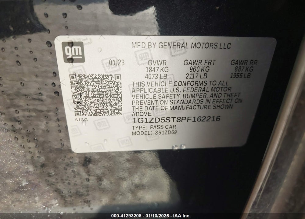2023 CHEVROLET MALIBU FWD 1LT VIN: 1G1ZD5ST8PF162216