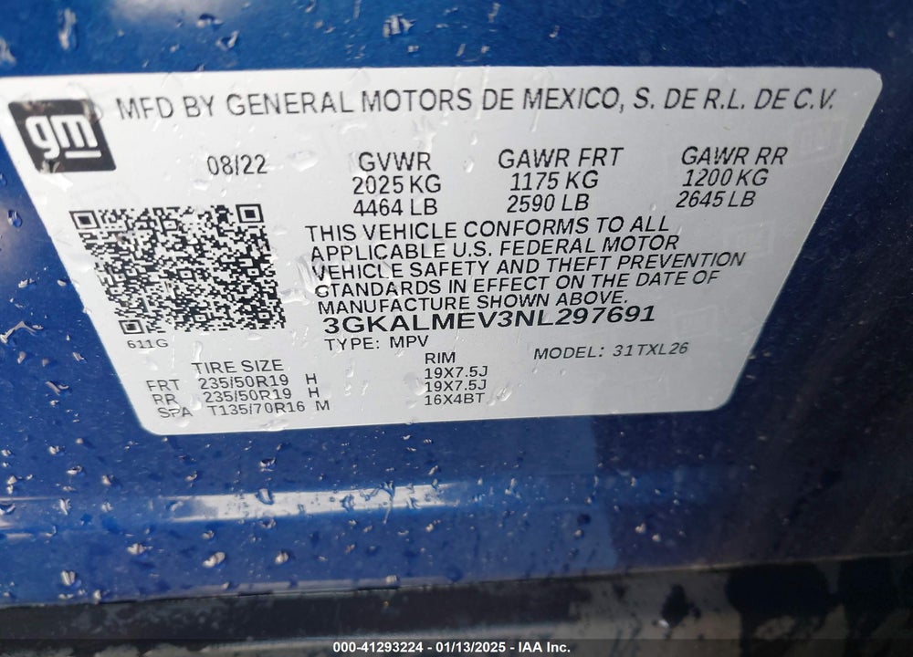 2022 GMC TERRAIN FWD SLE VIN: 3GKALMEV3NL297691