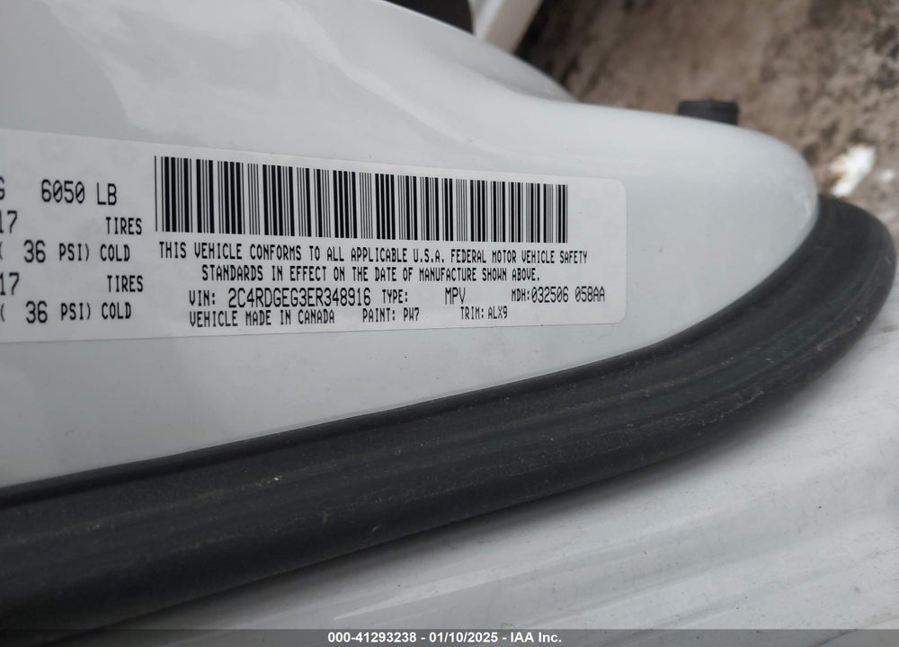 2014 DODGE GRAND CARAVAN R/T VIN: 2C4RDGEG3ER348916