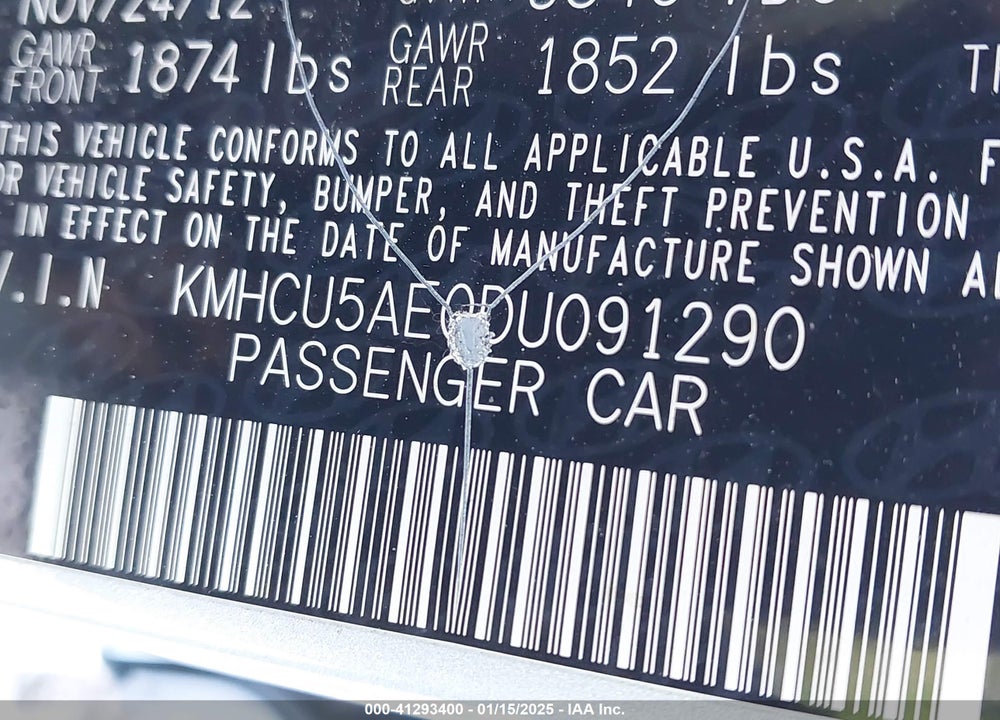 2013 HYUNDAI ACCENT SE VIN: KMHCU5AE0DU091290