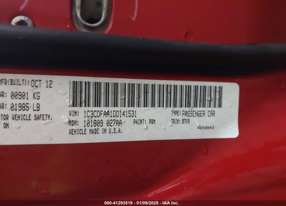 2013 DODGE DART SE VIN: 1C3CDFAA1DD141531