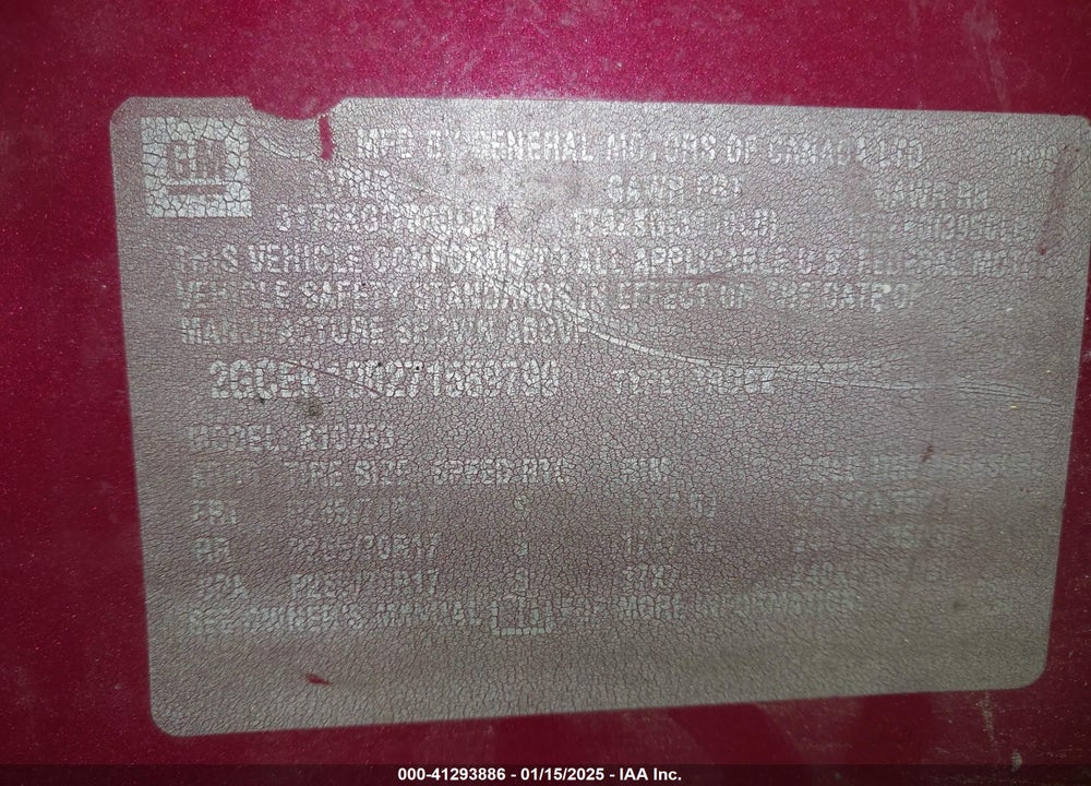 2007 CHEVROLET SILVERADO 1500 VIN: 2GCEK190271589799