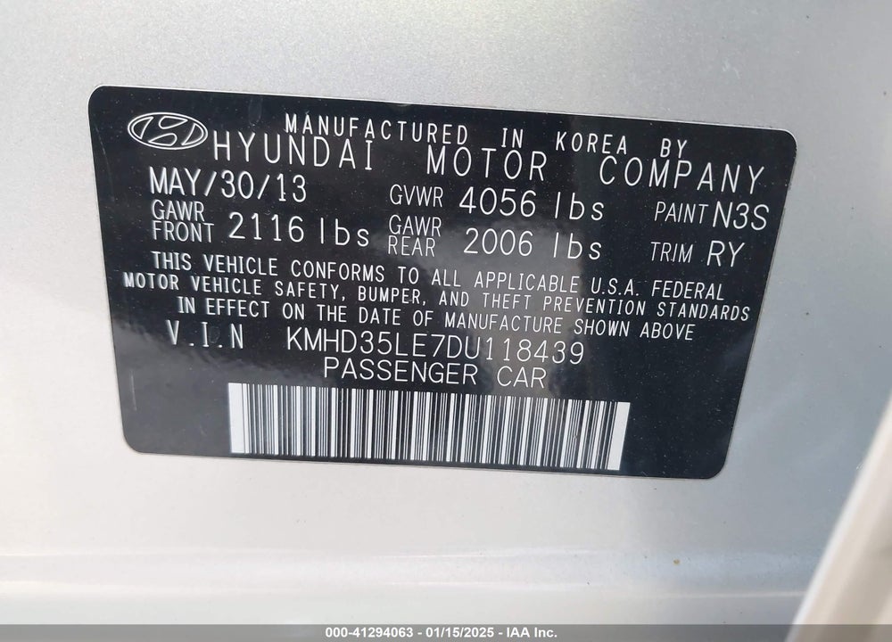 2013 HYUNDAI ELANTRA GT VIN: KMHD35LE7DU118439