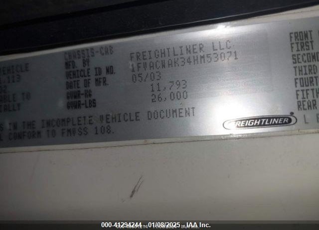 2004 FREIGHTLINER M2 106 MEDIUM DUTY VIN: 1FVACWAK34HM53071