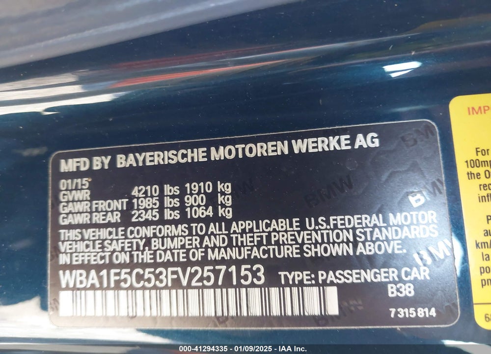 2015 BMW 228I VIN: WBA1F5C53FV257153