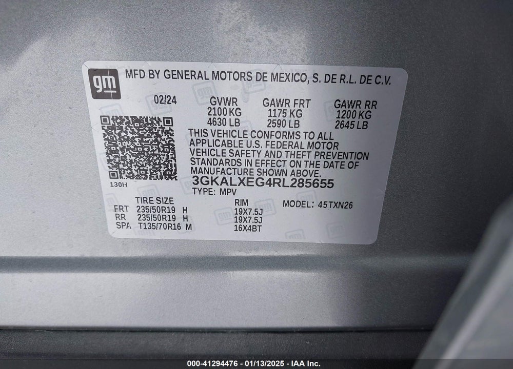 2024 GMC TERRAIN AWD DENALI VIN: 3GKALXEG4RL285655