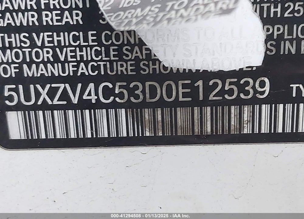 2013 BMW X5 XDRIVE35I/XDRIVE35I PREMIUM/XDRIVE35I SPORT ACTIVITY VIN: 5UXZV4C53D0E12539