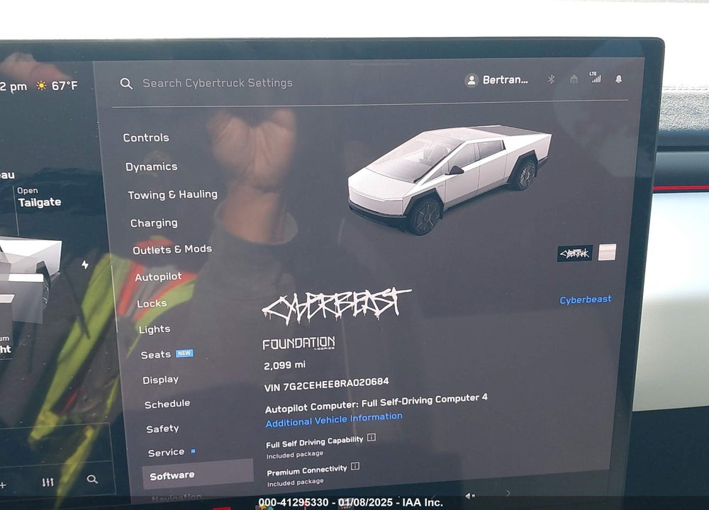 2024 TESLA CYBERTRUCK VIN: 7G2CEHEE8RA020684