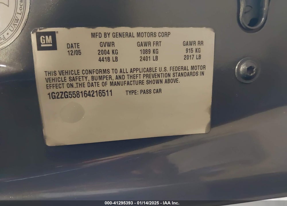 2008 PONTIAC G6 VIN: 1G2ZG57N384105318