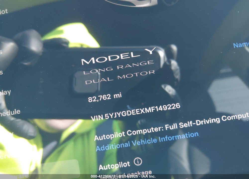 2021 TESLA MODEL Y LONG RANGE DUAL MOTOR ALL-WHEEL DRIVE VIN: 5YJYGDEEXMF149226