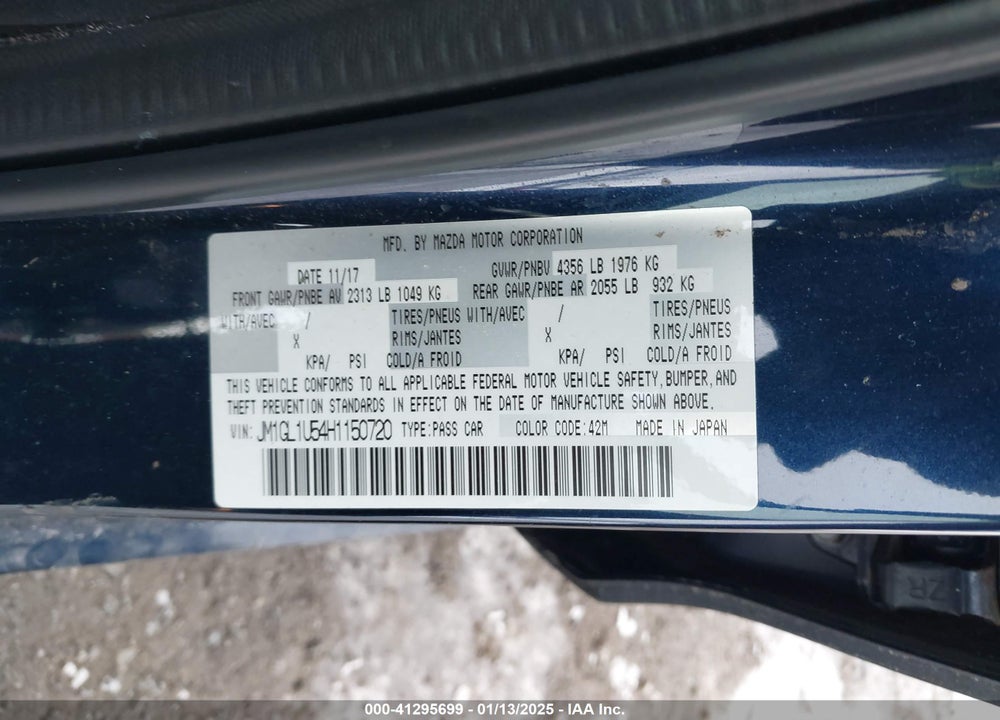 2017 MAZDA 6 SPORT VIN: JM1GL1U54H1150720