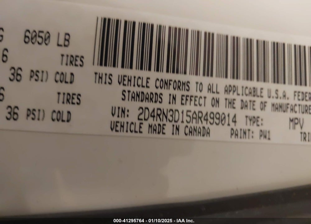 2010 DODGE GRAND CARAVAN HERO VIN: 2D4RN3D15AR499014