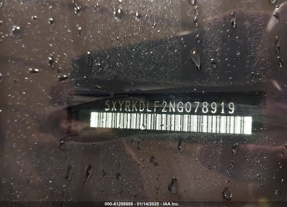 2022 KIA SORENTO SX VIN: 5XYRKDLF2NG078919