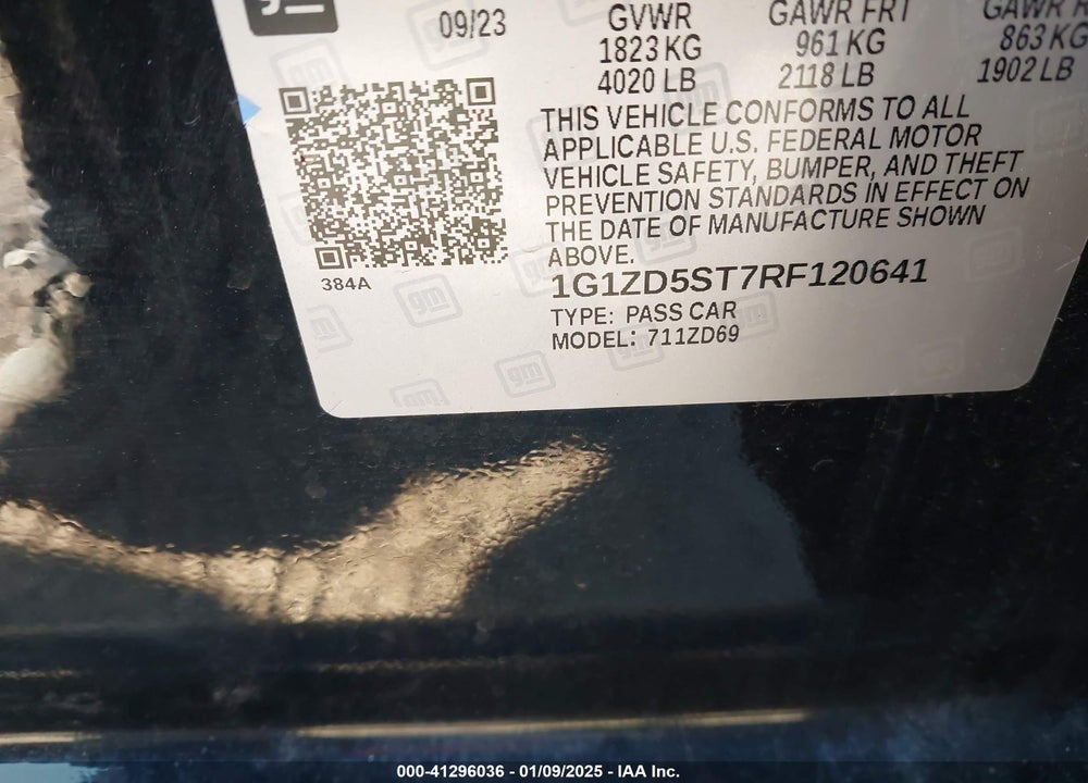 2024 CHEVROLET MALIBU FWD 1LT VIN: 1G1ZD5ST7RF120641