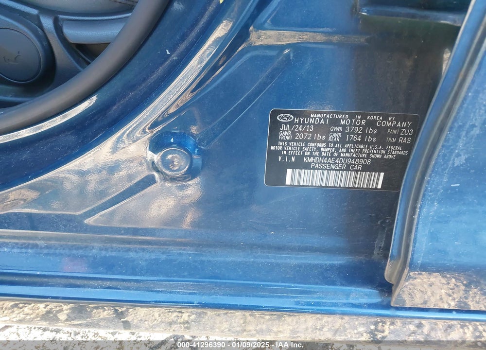 2013 HYUNDAI ELANTRA GLS VIN: KMHDH4AE4DU948908