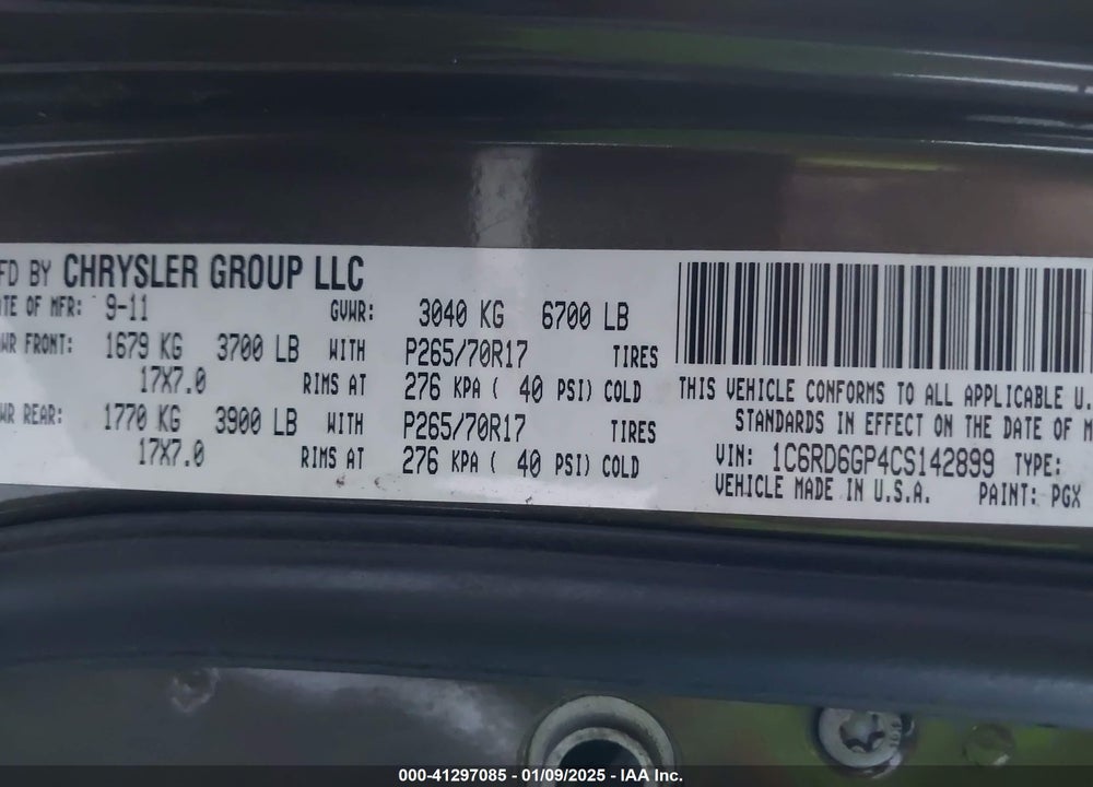 2012 RAM 1500 VIN: 1C6RD6GP4CS142899