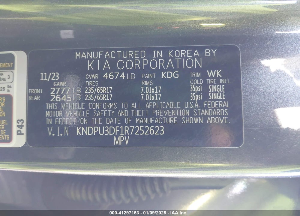 2024 KIA SPORTAGE LX VIN: KNDPU3DF1R7252623