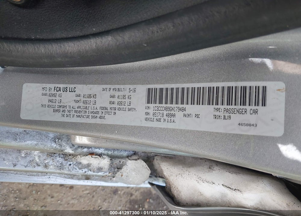 2016 CHRYSLER 200 VIN: 1C3CCCAB9GN179484