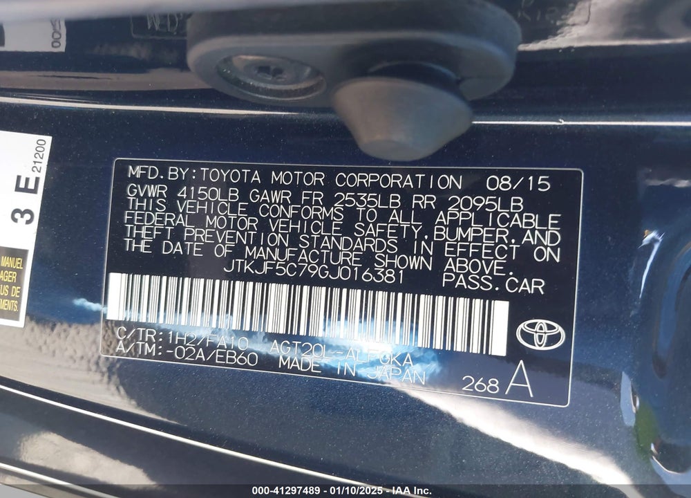 2016 SCION TC VIN: JTKJF5C79GJ016381