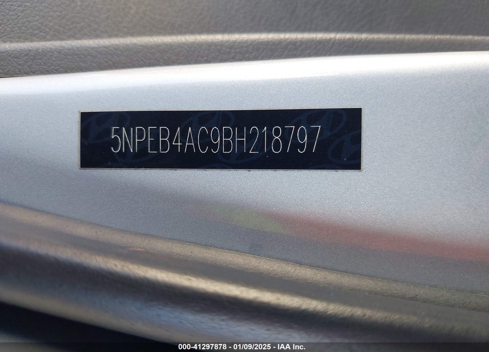 2011 HYUNDAI SONATA GLS VIN: 5NPEB4AC9BH218797