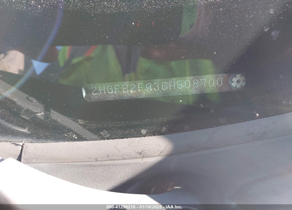 2012 HONDA CIVIC VIN: 2HGFB2F93CH508700