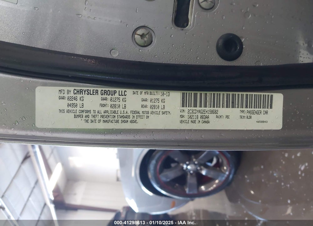 2014 DODGE CHALLENGER VIN: 2C3CDYAG2EH158682