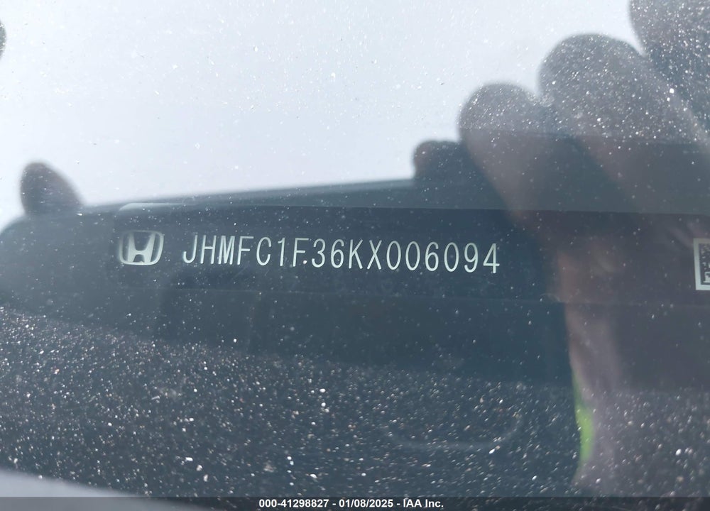 2019 HONDA CIVIC VIN: JHMFC1F36KX006094