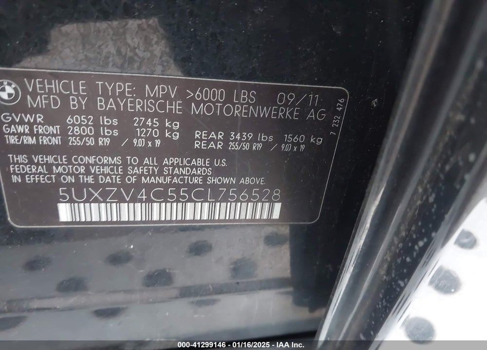 2012 BMW X5 XDRIVE35I/XDRIVE35I PREMIUM/XDRIVE35I SPORT ACTIVITY VIN: 5UXZV4C55CL756528