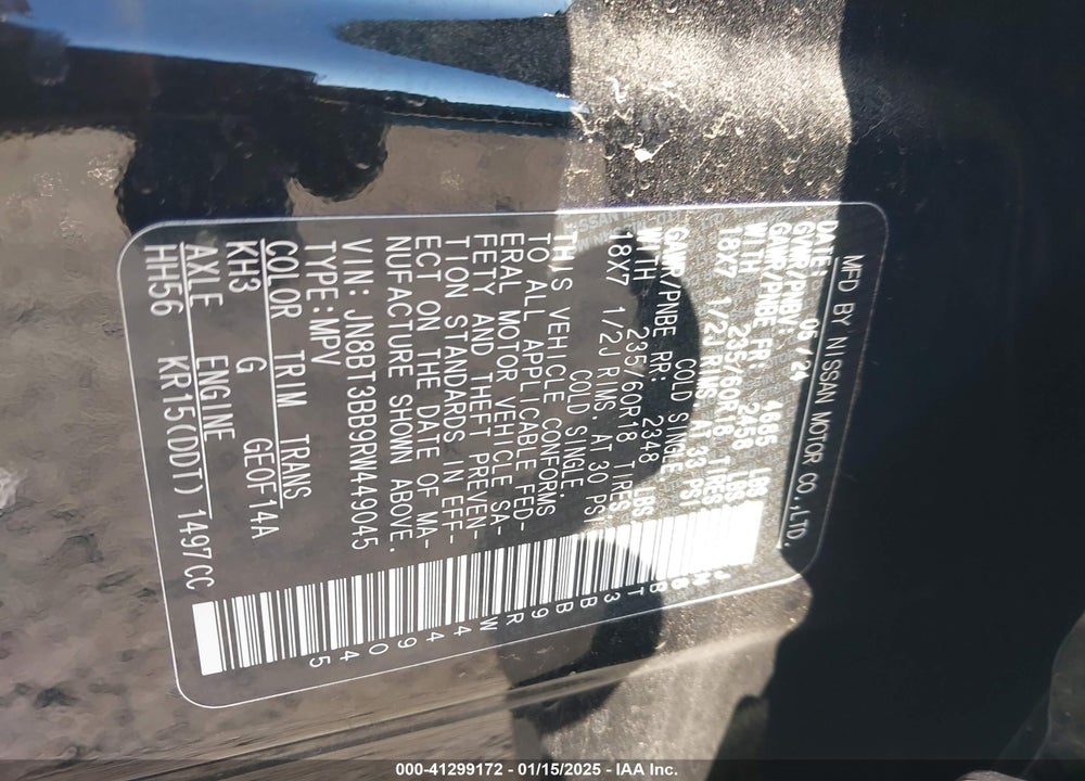 2024 NISSAN ROGUE SV INTELLIGENT AWD VIN: JN8BT3BB9RW449045