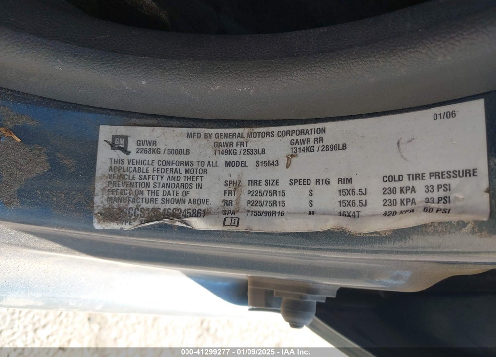 2006 CHEVROLET COLORADO LT VIN: 1GCCS136468245861