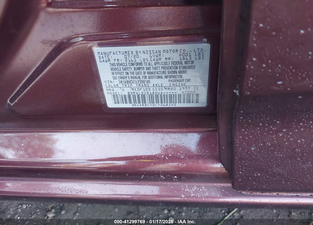 2020 NISSAN SENTRA VIN: 3N1AB8CV2LY268145