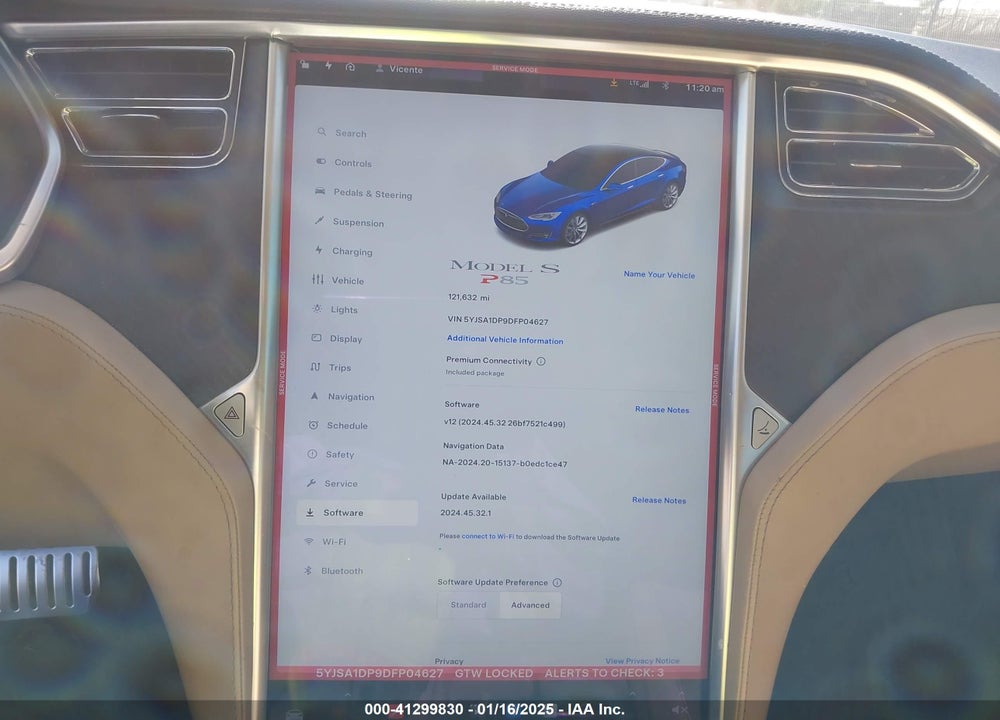 2013 TESLA MODEL S VIN: 5YJSA1DP9DFP04627