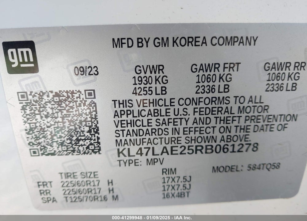 2024 BUICK ENVISTA PREFERRED FWD VIN: KL47LAE25RB061278