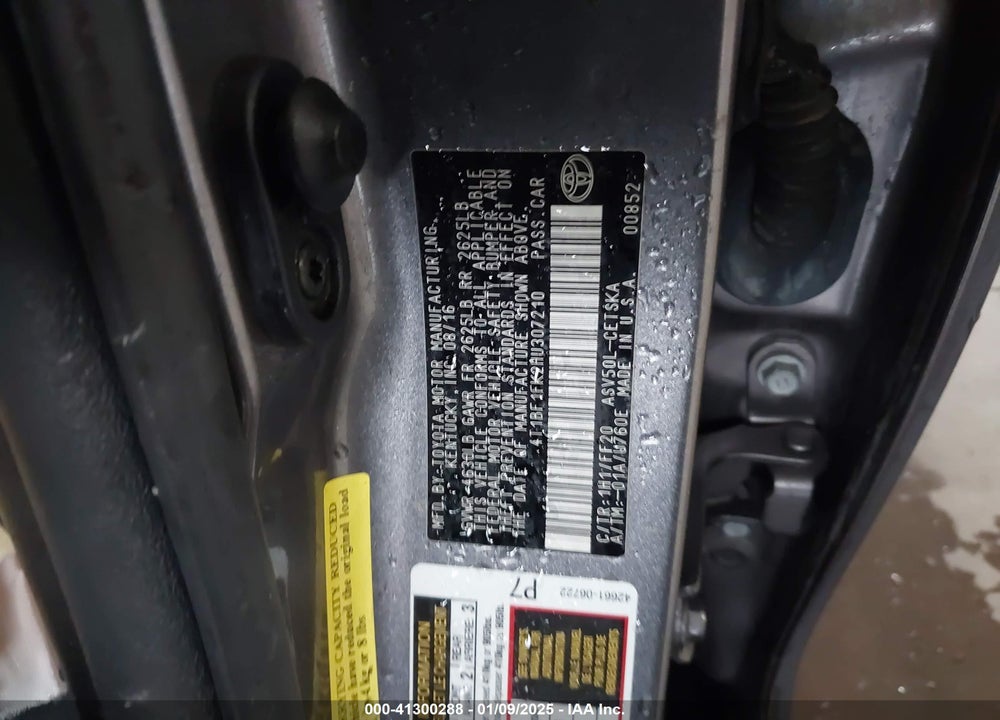 2017 TOYOTA CAMRY VIN: 4T1BF1FK2HU307210