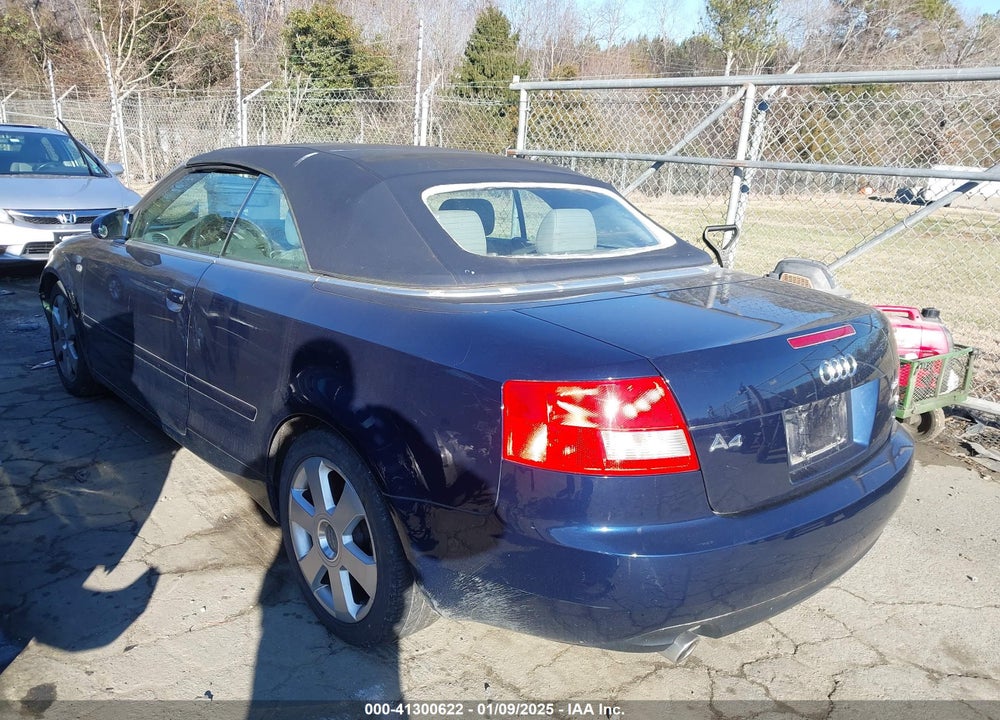 2006 AUDI A4 VIN: WAUAC48H96K011179