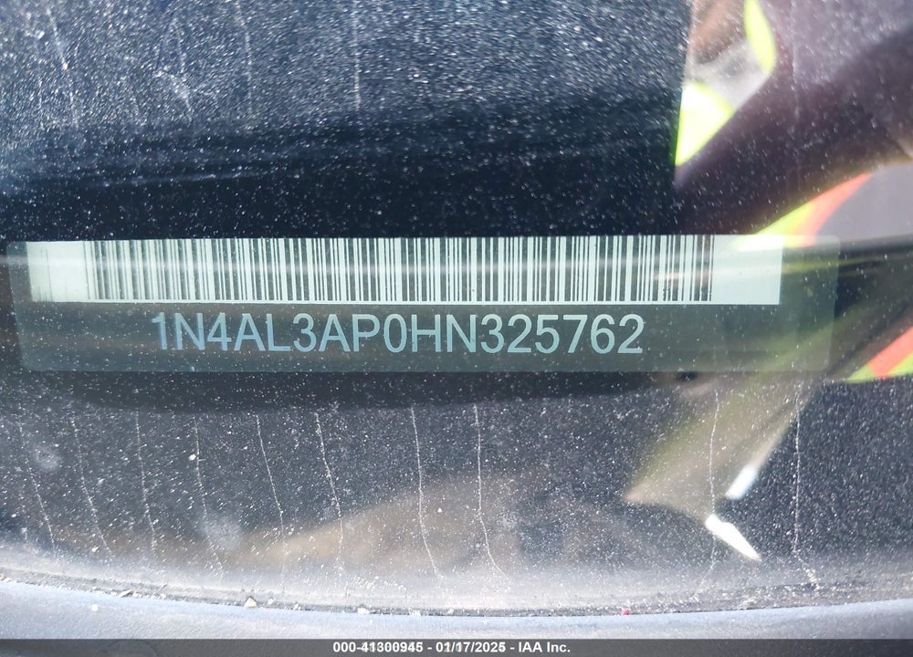 2017 NISSAN ALTIMA VIN: 1N4AL3AP0HN325762