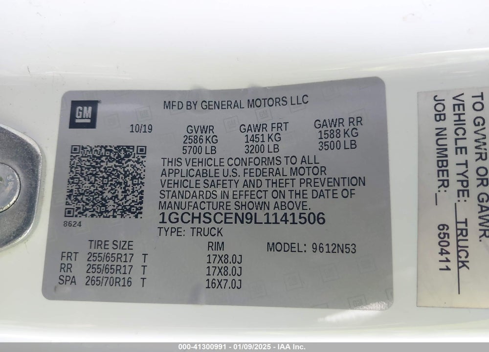 2020 CHEVROLET COLORADO 2WD LONG BOX LT VIN: 1GCHSCEN9L1141506
