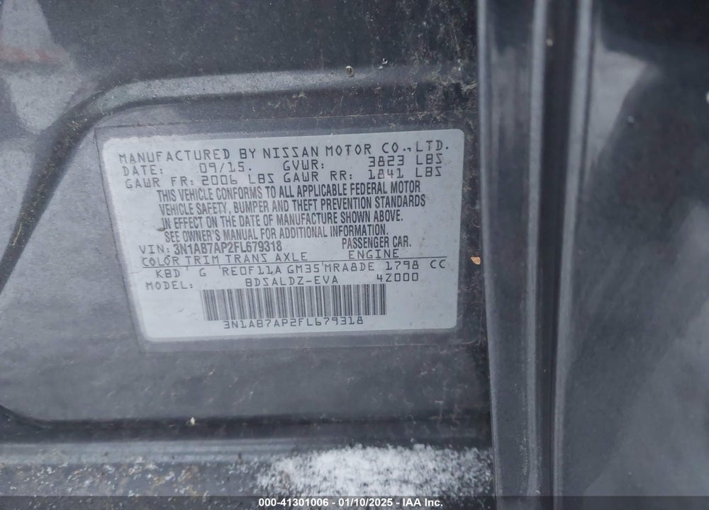 2015 NISSAN SENTRA VIN: 3N1AB7AP2FL679318