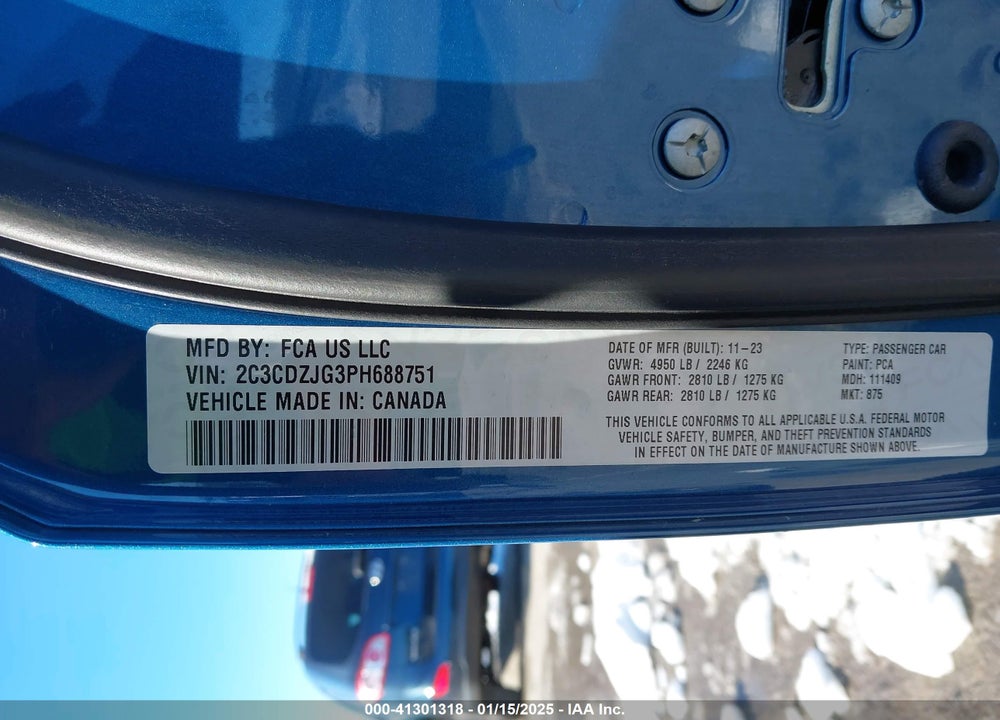2023 DODGE CHALLENGER GT VIN: 2C3CDZJG3PH688751